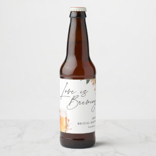 Beer Love is Brewing Bridal Shower Beer Bottle Label
