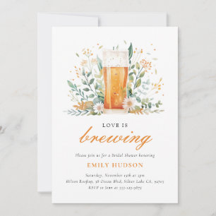 Beer Love is Brewing Bridal Shower Invitation