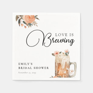 Beer Love is Brewing Bridal Shower Napkin