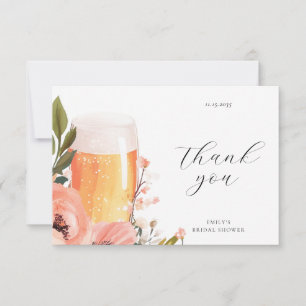 Beer Love is Brewing Bridal Shower Thank You Card