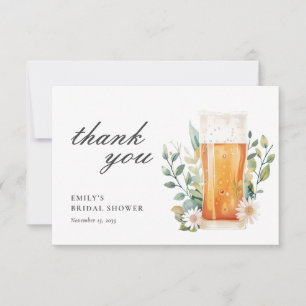 Beer Love is Brewing Bridal Shower Thank You Card