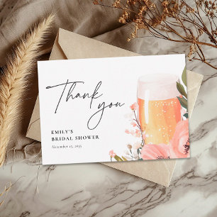 Beer Love is Brewing Bridal Shower Thank You Card