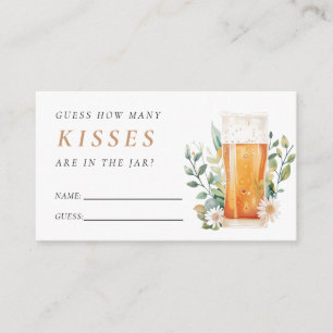 Beer Love is Brewing How Many Kisses Bridal Shower Enclosure Card