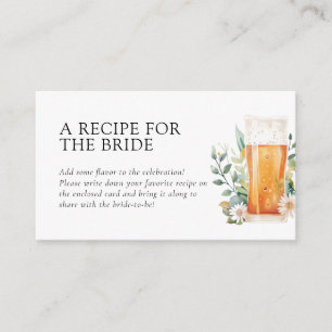 Beer Love is Brewing Recipe Request Bridal Shower  Enclosure Card