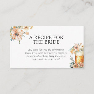 Beer Love is Brewing Recipe Request Bridal Shower Enclosure Card