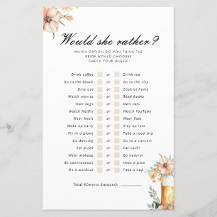 Beer Love is Brewing Would She Rather Bridal Game