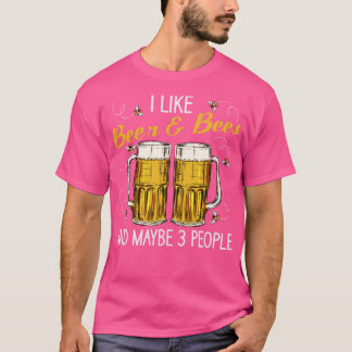 Beer Lover Bees Drinking Beers Pub Party T-Shirt