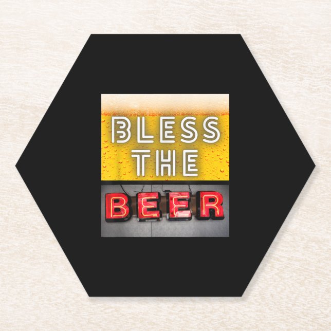 Beer Lover | Bless The Beer Paper Coaster (Front)