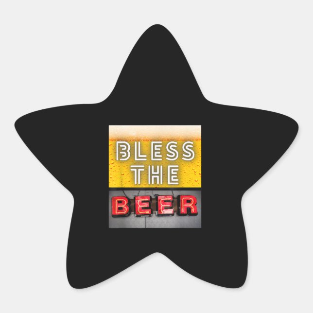 Beer Lover | Bless The Beer Star Sticker (Front)