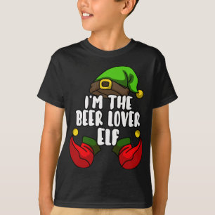 Beer Lover Elf Matching Family Christmas Party Paj T-Shirt