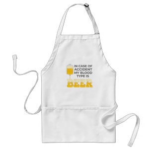 Beer Lover Gift My Blood Type is Beer Gift Standard Apron