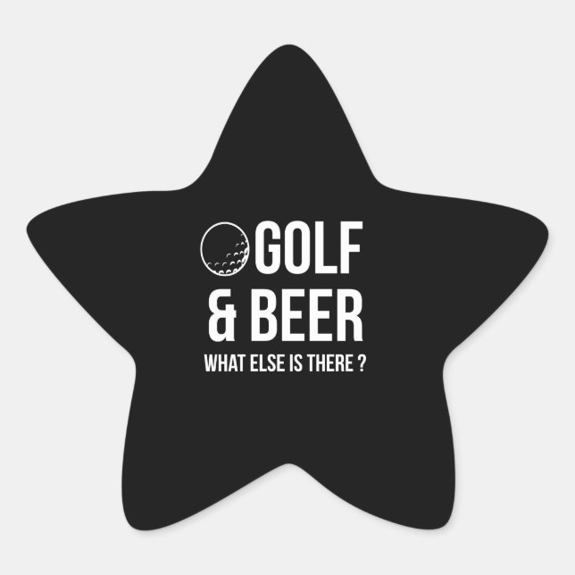 Beer Lover | Golf And Beer Star Sticker (Front)