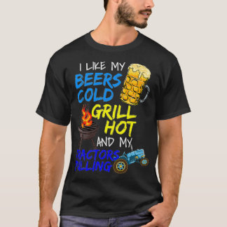 Beer Lover Grillmaster Meat Grilling BBQ Tractor P T-Shirt