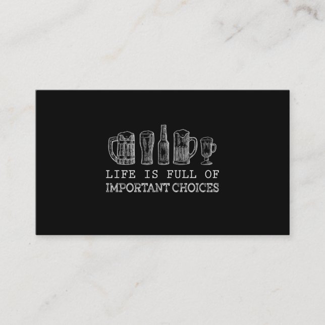 Beer Lover | Important Choices Beer Business Card (Front)