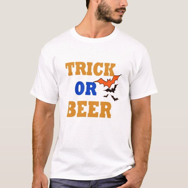 beer lover trick or treat funny halloween shirt (Front)