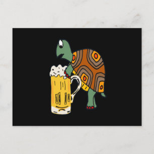 Beer Lover   Turtle Beer Cute Announcement Postcard