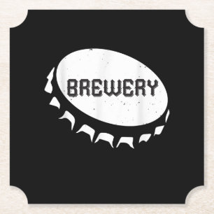 Beer Lovers   Brewery Beer Bottle Cap Paper Coaster