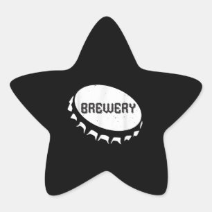 Beer Lovers Brewery Beer Bottle Cap Star Sticker