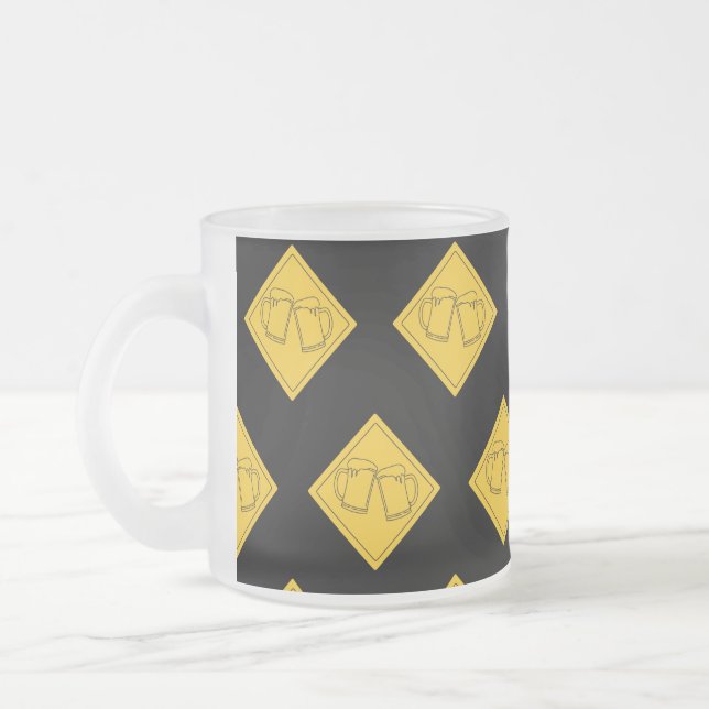 Beer Lovers Sign Frosted Glass Coffee Mug (Left)