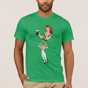 Beer Loving Irish Pin Up T-Shirt