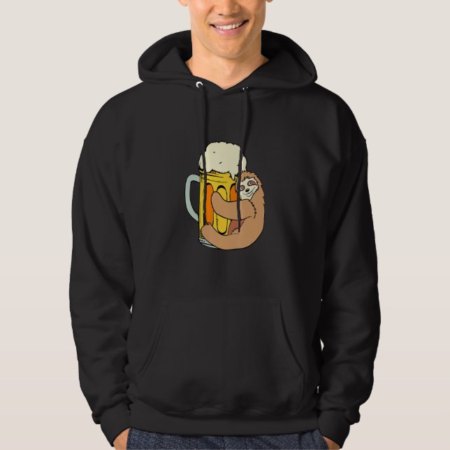 Beer Loving Sloth German Beer Festival Bavarian Hoodie (Front)