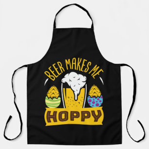 Beer Makes Me Hoppy Funny Easter Drinking Apron