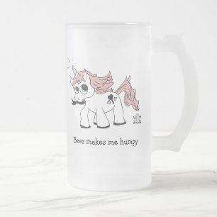 Beer makes me humpy unicorn beer mug