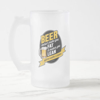 Beer Makes You Lean Frosted Glass Beer Mug