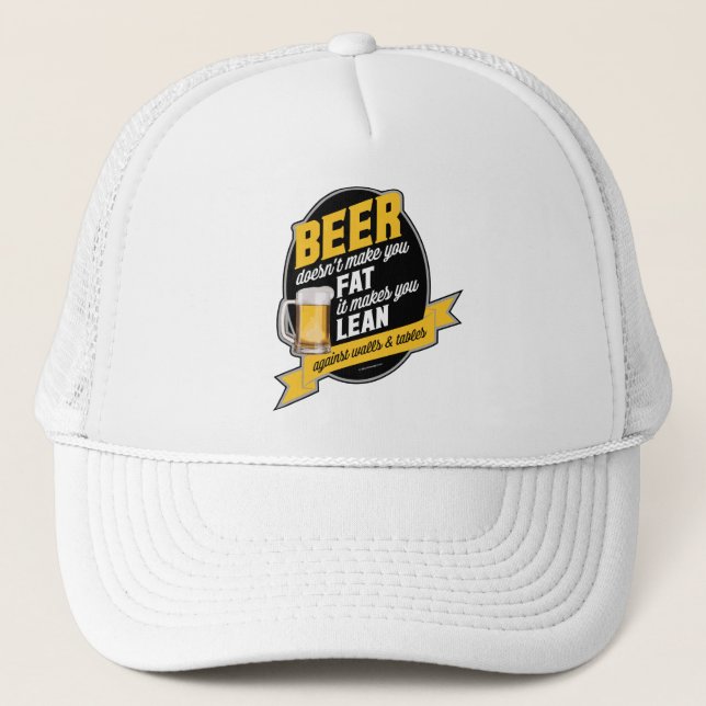 Beer Makes You Lean Trucker Hat (Front)