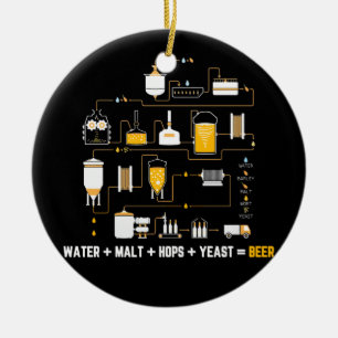 Beer Making Cycle Diagram For Homebrew Hops Yeast Ceramic Tree Decoration