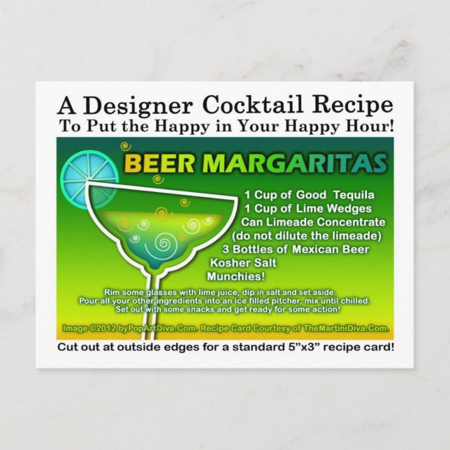 Beer Margarita Recipe Postcard (Front)