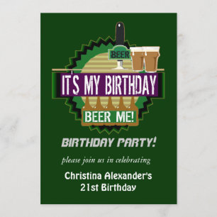 Beer Me Birthday Party Invitations