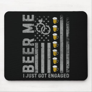 Beer Me I Just Got Engaged Vintage American Flag M Mouse Mat