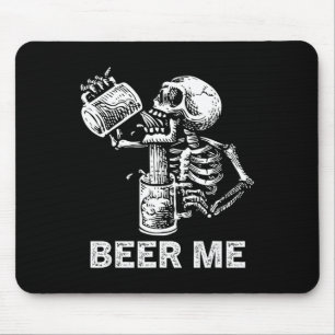 Beer Me Skeleton Scary Spooky Drinking Men Party G Mouse Mat