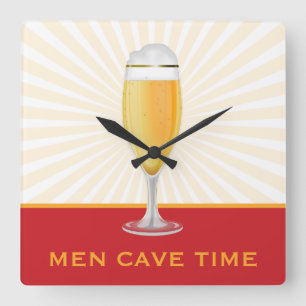 Beer Men Cave Time Clock