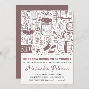 Beer Men Vintage Rustic Drinks 58th birthday Invitation