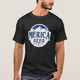 Beer Merica Flag 4th Of July Men Women American T-Shirt