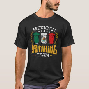 Beer Mexican Drinking Team Mexico Flag Funny Beer T-Shirt