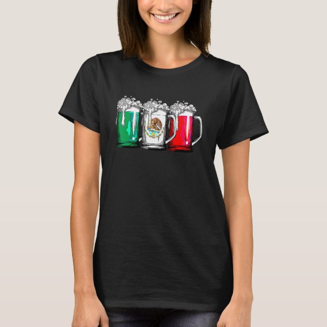 Beer Mexican Flag  Cinco De Mayo Women Mexico T-Shirt (Front)