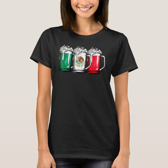 Beer Mexican Flag Cinco De Mayo Women Mexico T-Shirt (Front)