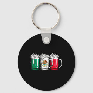 Beer Mexican Flag Mexico Cinco De Mayo Men Drinkin Key Ring