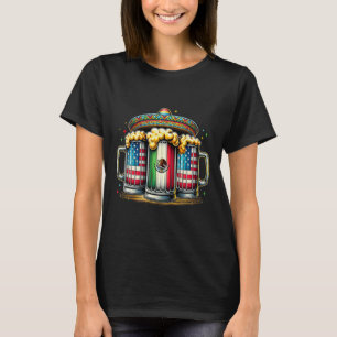 Beer Mexican Usa Flag Cinco De Mayo Drinking Party T-Shirt