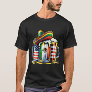 Beer Mexican Usa Flag Cinco De Mayo Drinking Party T-Shirt