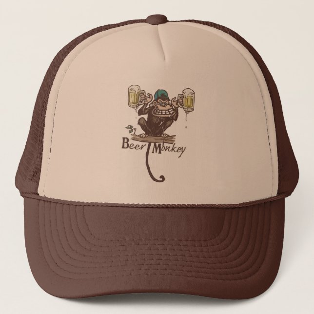 Beer Monkey Trucker Hat (Front)