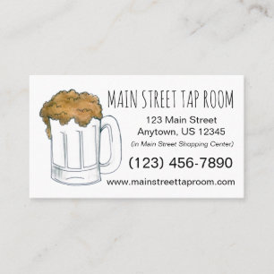 Beer Mug Ale Bar Tap Room Restaurant Drinking Business Card