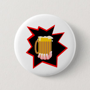 Beer Mug Burst 6 Cm Round Badge