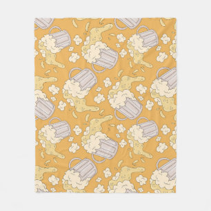 Beer Mug Cartoon: Vintage Seamless. Fleece Blanket