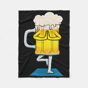 Beer Mug Doing Yoga Fleece Blanket