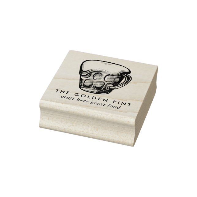 Beer Mug Logo Brewery Bar Business Rubber Stamp (Stamp)