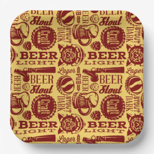 Beer Mug Paper Plates, Brewery Birthday Party Plate